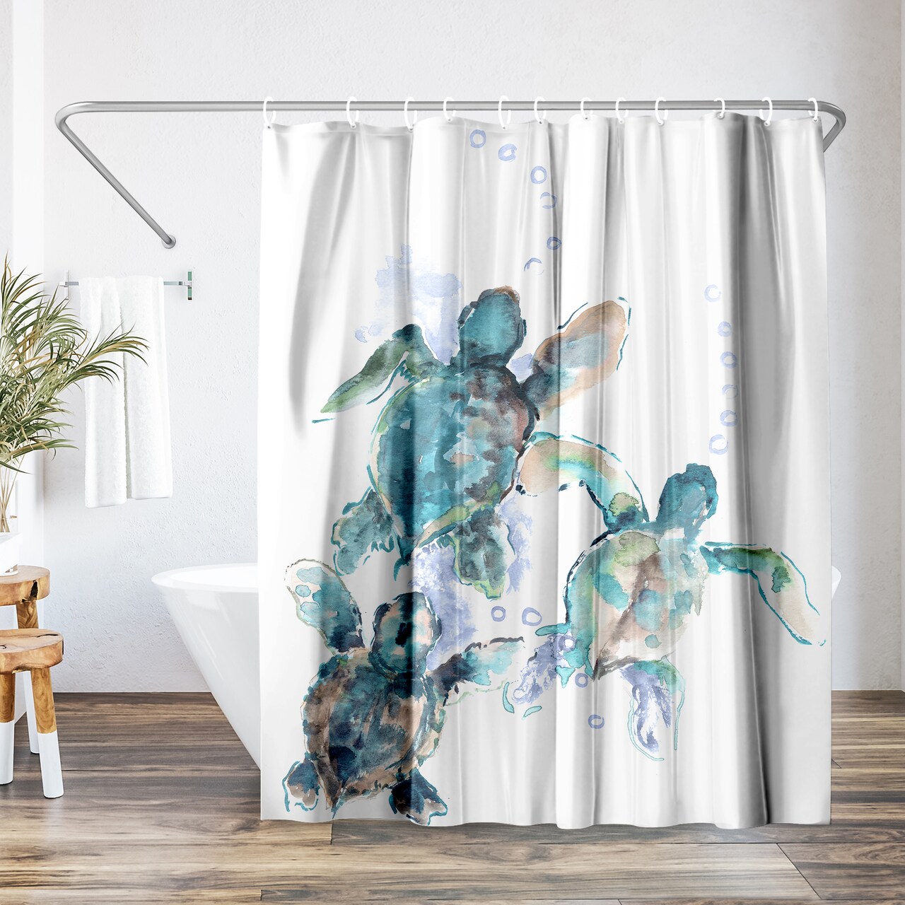 Baby Sea Turtles 3 by Suren Nersisyan Shower Curtain 71" x 74"